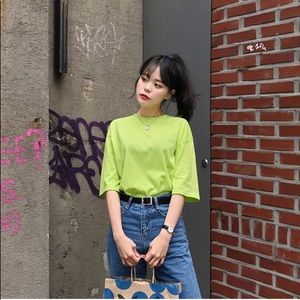 Light green oversized short sleeve crew neck